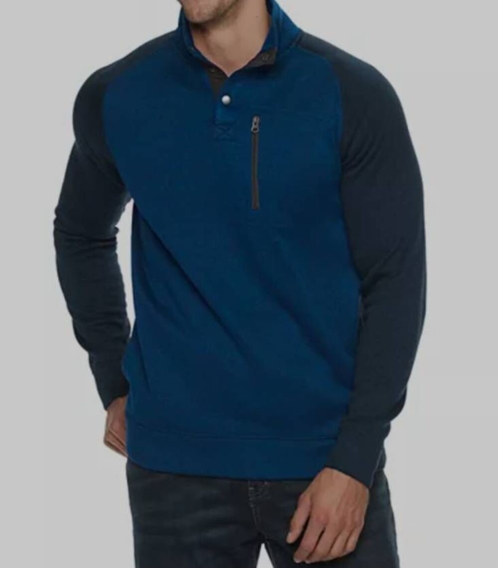 Sonoma 2X  Goods For Life® Supersoft Modern-Fit Button Mockneck Sweater Fleece P